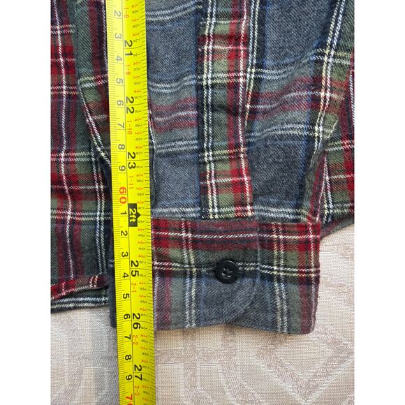 L.L. Bean Mens Traditional Fit Size L Reg Scotch Plaid Long Sleeve Flannel VTG - Picture 6 of 7